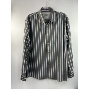 Mossimo Supply Co. Athletic Fit Shirt Men's Sz XL Brown/White/Blue‎ Stripe